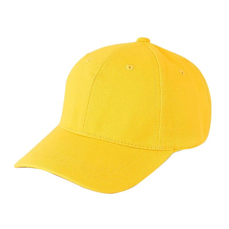 Ages 2-8 Cotton Plain Baseball Cap Bright Yellow Hat for Kids School Boy Girls, Orange Black White Red Lt.blue